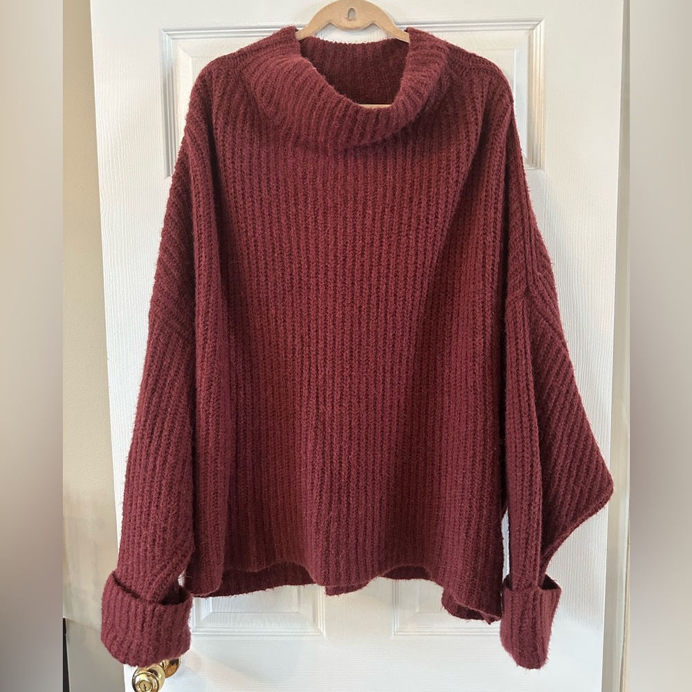 Maeve Anthroplogy Burgundy Sweater - Picture 5 of 7